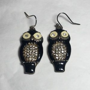 Vtg Owl Costume Earrings
